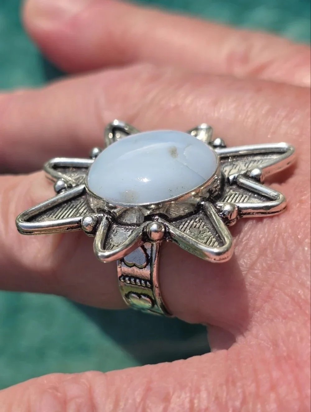 Owyhee Opal Starburst Gemstone Ring In 925 Sterling Silver (7)